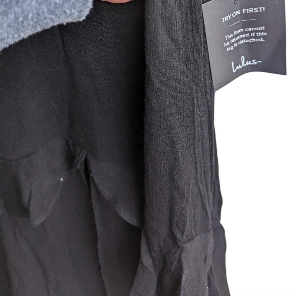 Lulu's Black Ruffle Midi Dress - Picture 7 of 10